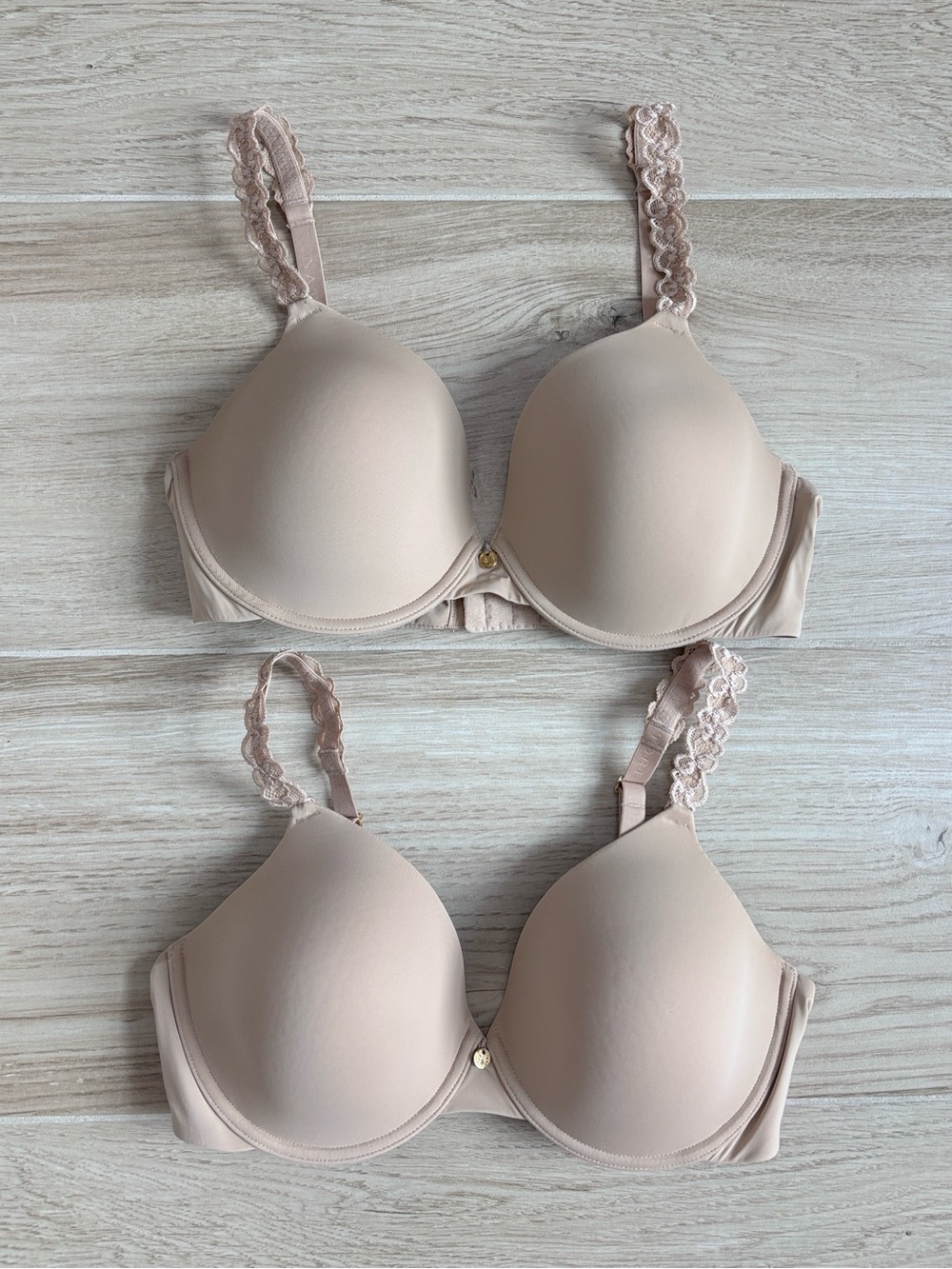 Natori 732080 Pure Luxe Underwire T-Shirt Bra Nude Size 34D - Bundle of 2 Bras